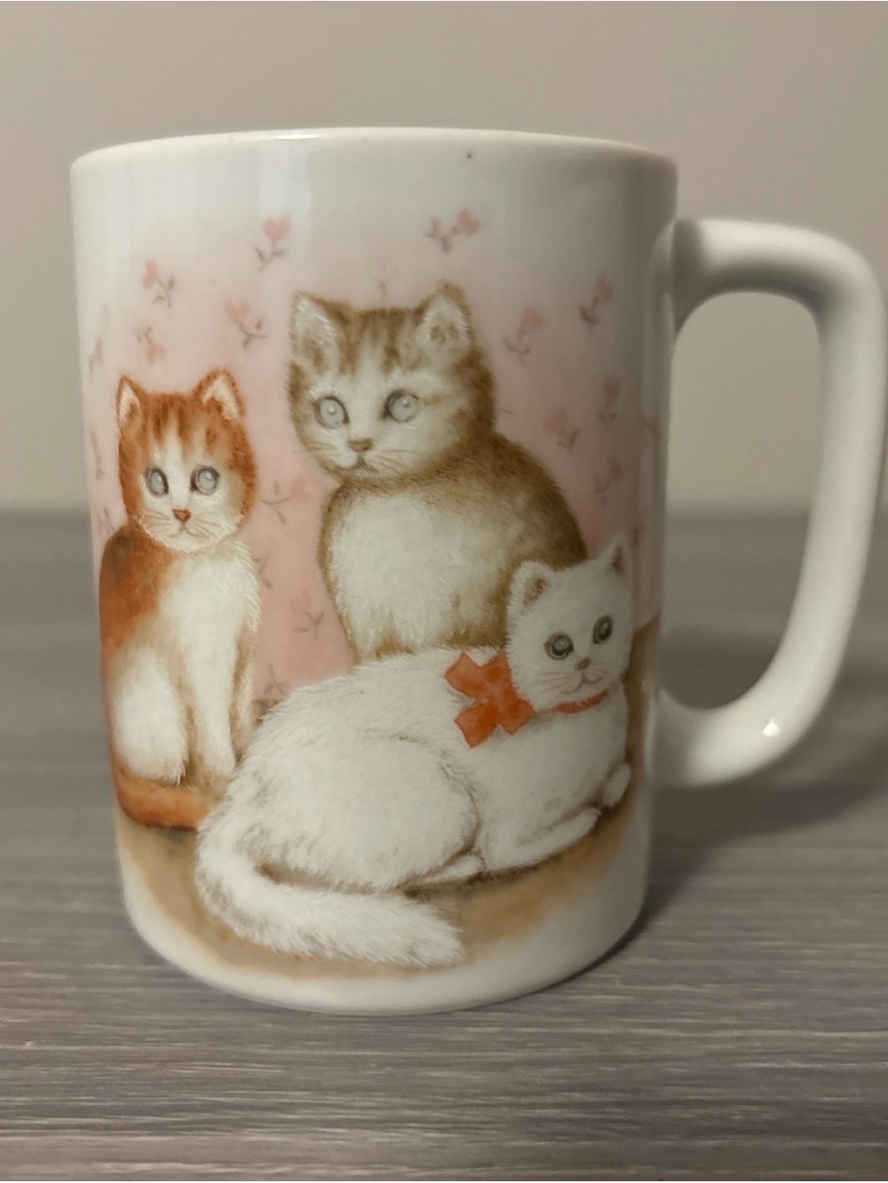Otagiri Ceramic Cat Trio Mug in Pink, White, and Brown